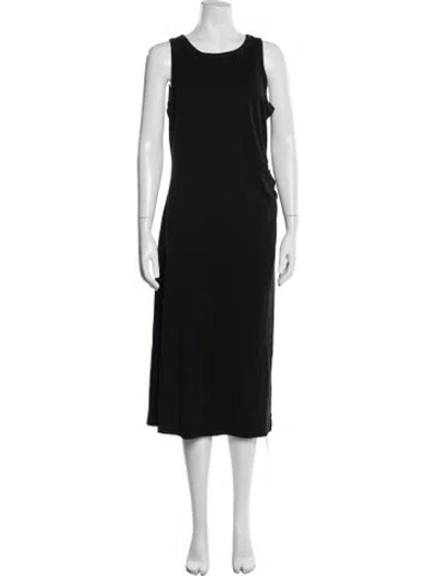Pre-owned Vince Crew Neck Midi Length Dress In Black