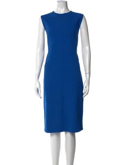 Pre-owned Vince Crew Neck Midi Length Dress In Blue