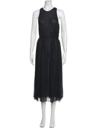 Pre-owned Vince Crew Neck Midi Length Dress In Blue