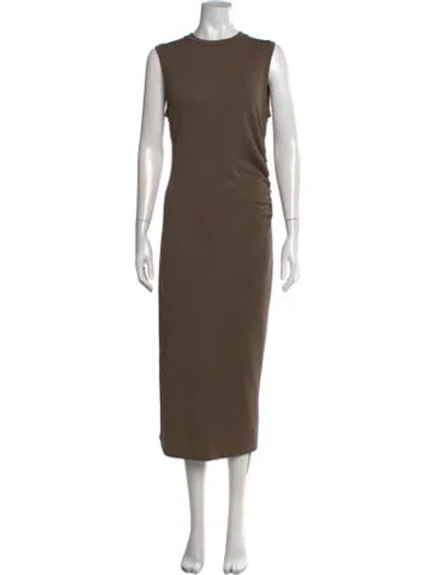 Pre-owned Vince Crew Neck Midi Length Dress In Brown