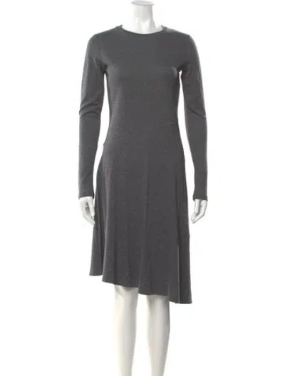 Pre-owned Vince Crew Neck Midi Length Dress In Gray