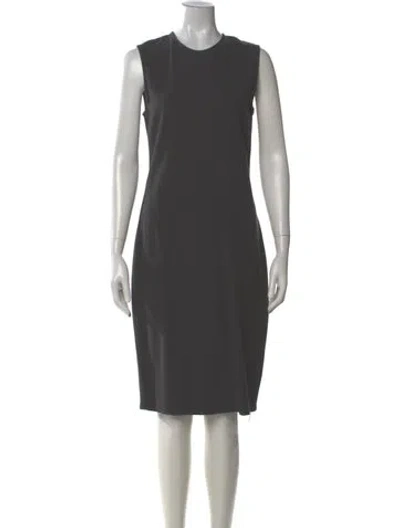Pre-owned Vince Crew Neck Midi Length Dress In Gray