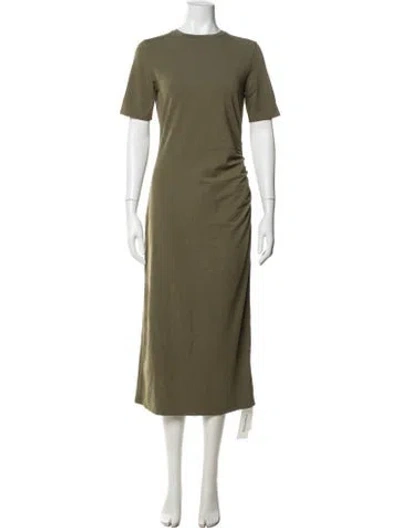 Pre-owned Vince Crew Neck Midi Length Dress In Green