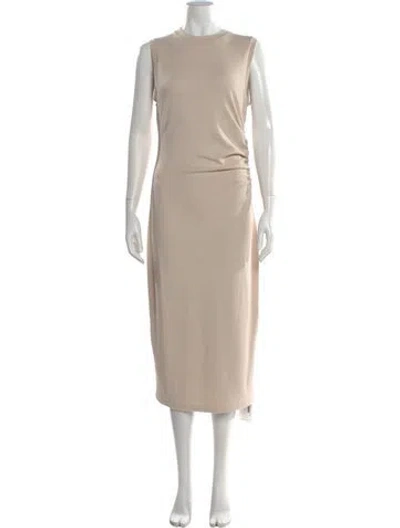 Pre-owned Vince Crew Neck Midi Length Dress In Neutral
