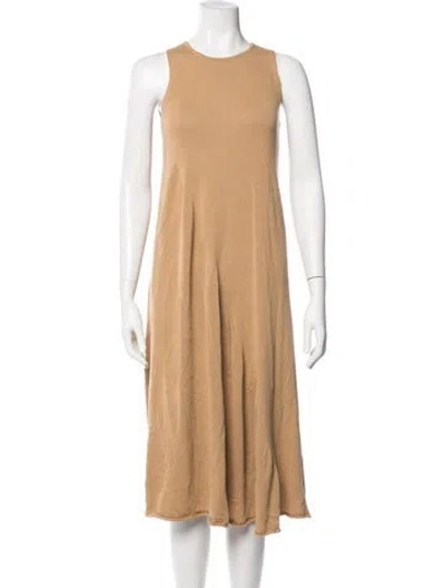 Pre-owned Vince Crew Neck Midi Length Dress In Neutral