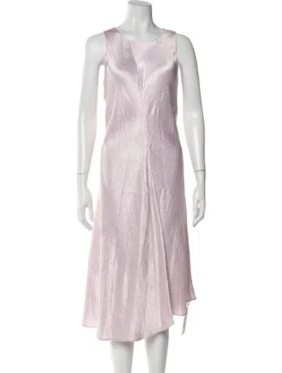 Pre-owned Vince Crew Neck Midi Length Dress In Pink
