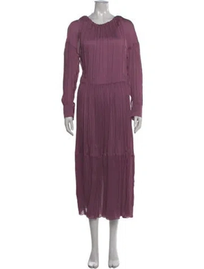 Pre-owned Vince Crew Neck Midi Length Dress In Purple