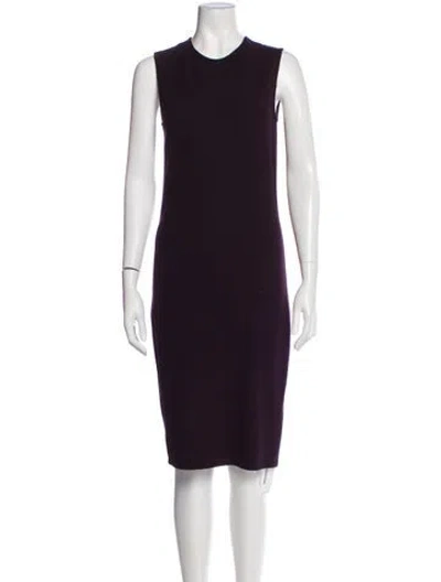 Pre-owned Vince Crew Neck Midi Length Dress In Purple