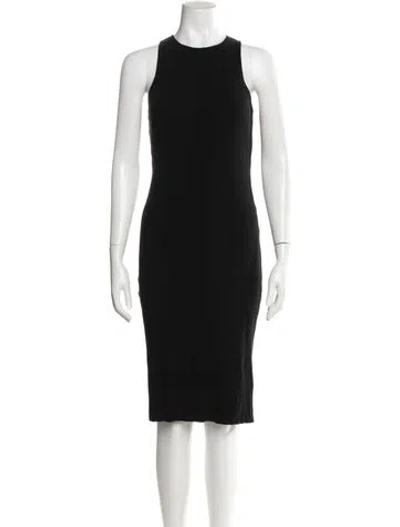Pre-owned Vince Crew Neck Midi Length Dress W/ Tags In Black