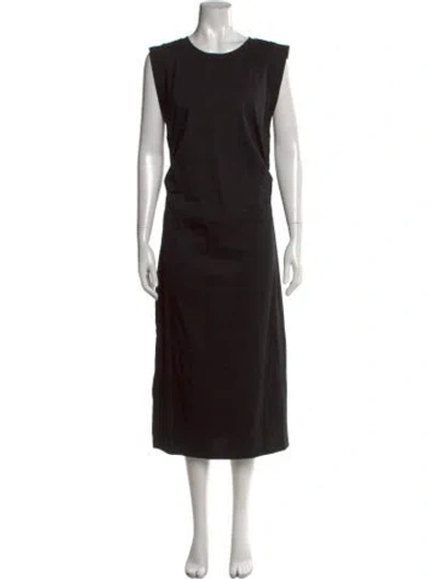 Pre-owned Vince Crew Neck Midi Length Dress W/ Tags In Black