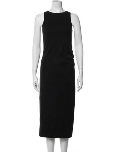 Pre-owned Vince Crew Neck Midi Length Dress W/ Tags In Blue