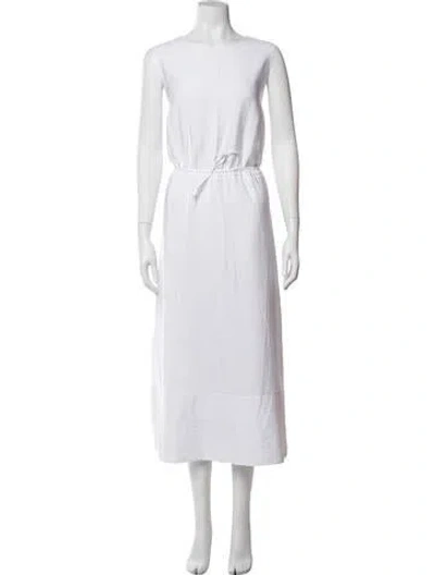 Pre-owned Vince Crew Neck Midi Length Dress In White