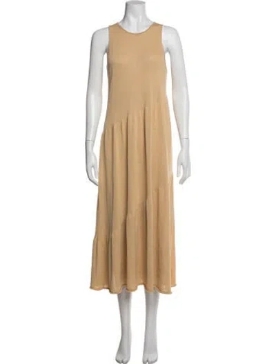 Pre-owned Vince Crew Neck Midi Length Dress In Yellow