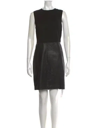 Pre-owned Vince Crew Neck Mini Dress In Black