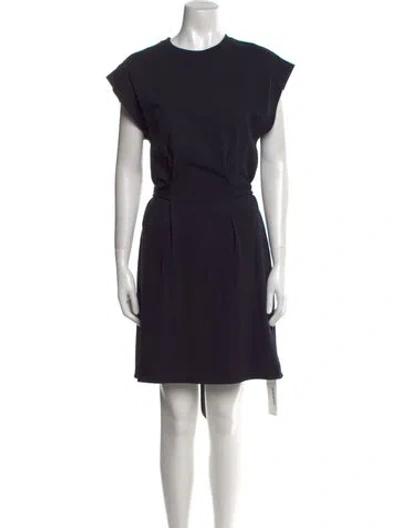 Pre-owned Vince Crew Neck Mini Dress In Black