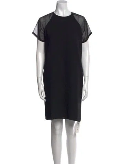 Pre-owned Vince Crew Neck Mini Dress In Black