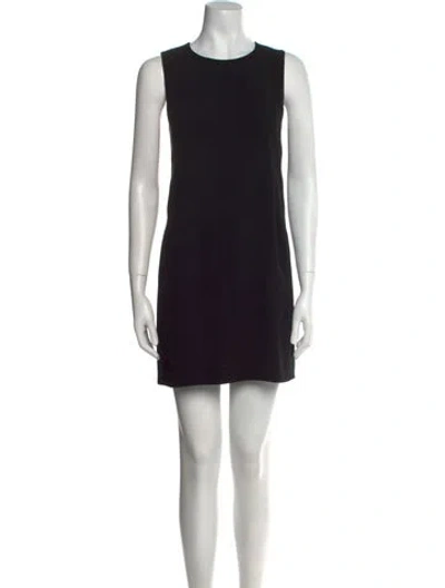 Pre-owned Vince Crew Neck Mini Dress In Black