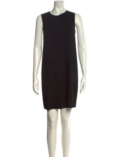 Pre-owned Vince Crew Neck Mini Dress In Black