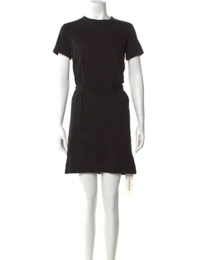 Pre-owned Vince Crew Neck Mini Dress In Black