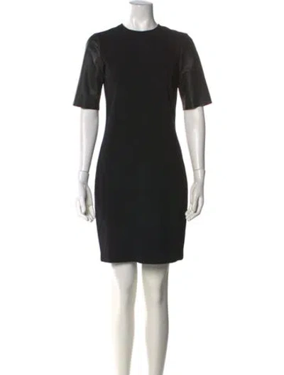 Pre-owned Vince Crew Neck Mini Dress In Black