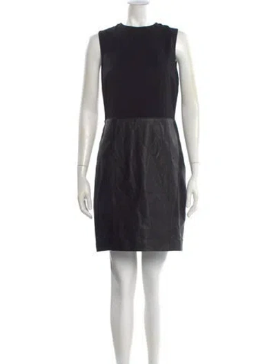 Pre-owned Vince Crew Neck Mini Dress In Black