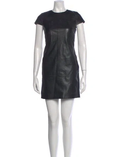 Pre-owned Vince Crew Neck Mini Dress In Black
