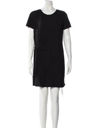 Pre-owned Vince Crew Neck Mini Dress In Black
