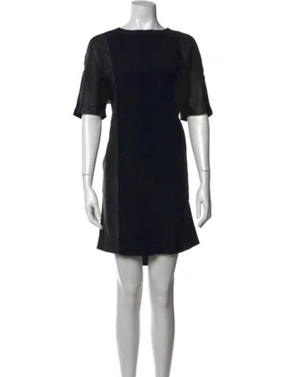 Pre-owned Vince Crew Neck Mini Dress In Black
