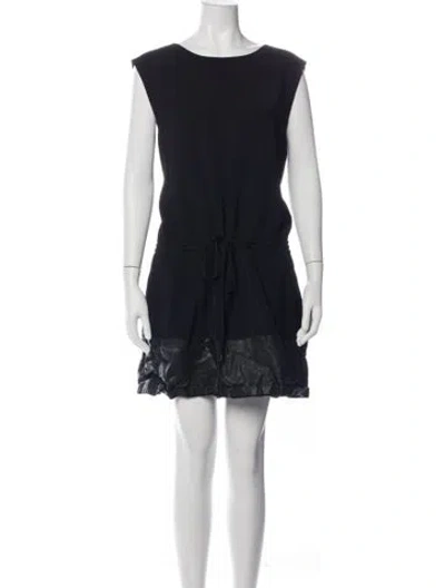 Pre-owned Vince Crew Neck Mini Dress In Black