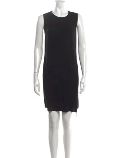 Pre-owned Vince Crew Neck Mini Dress In Black