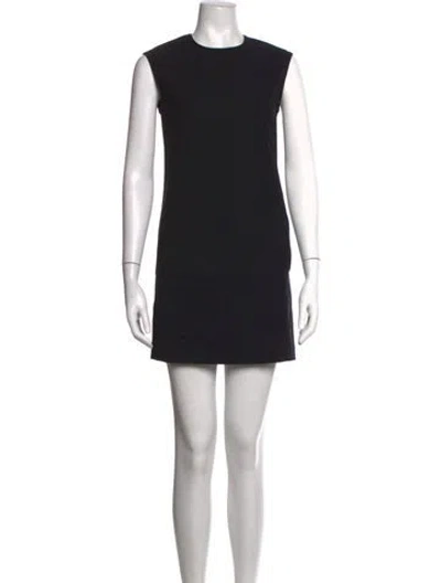 Pre-owned Vince Crew Neck Mini Dress In Black