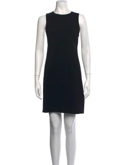 Pre-owned Vince Crew Neck Mini Dress In Black