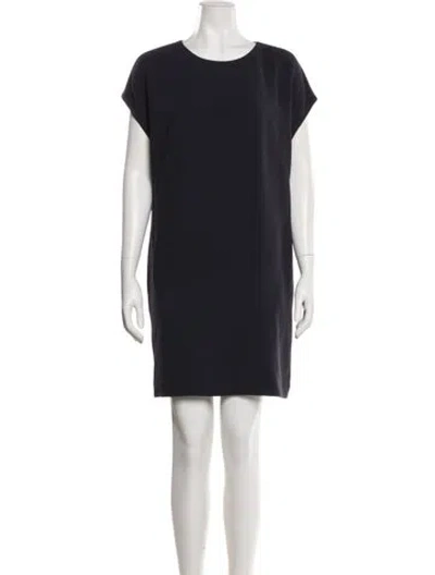 Pre-owned Vince Crew Neck Mini Dress In Blue