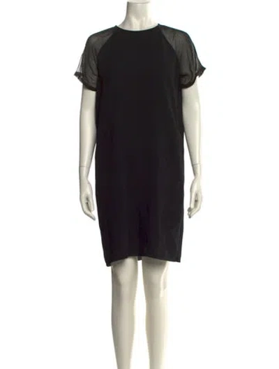 Pre-owned Vince Crew Neck Mini Dress In Blue