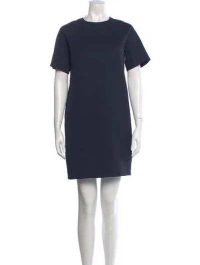 Pre-owned Vince Crew Neck Mini Dress In Blue