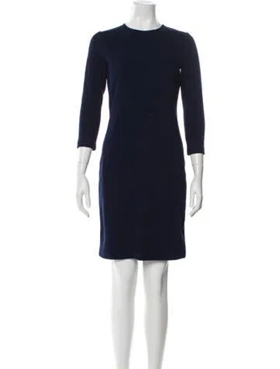 Pre-owned Vince Crew Neck Mini Dress In Blue