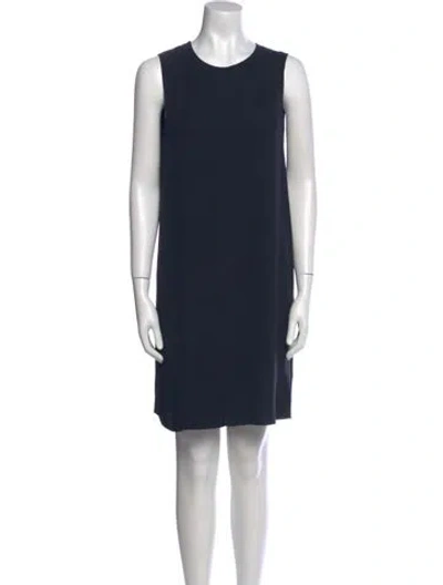 Pre-owned Vince Crew Neck Mini Dress In Blue