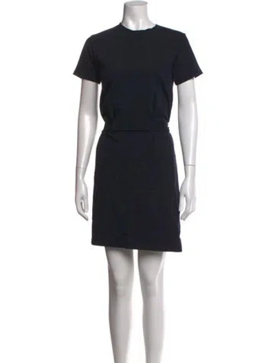 Pre-owned Vince Crew Neck Mini Dress In Blue