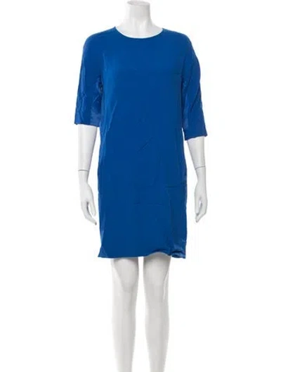 Pre-owned Vince Crew Neck Mini Dress In Blue