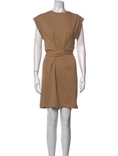 Pre-owned Vince Crew Neck Mini Dress In Neutrals