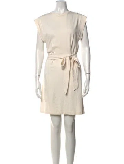 Pre-owned Vince Crew Neck Mini Dress In Neutrals