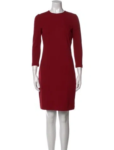 Pre-owned Vince Crew Neck Mini Dress In Red
