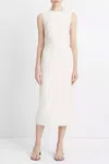 Vince Crew Neck Sheath Dress Off White