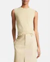 Vince Wool Cashmere Crewneck Shell Top In Beige