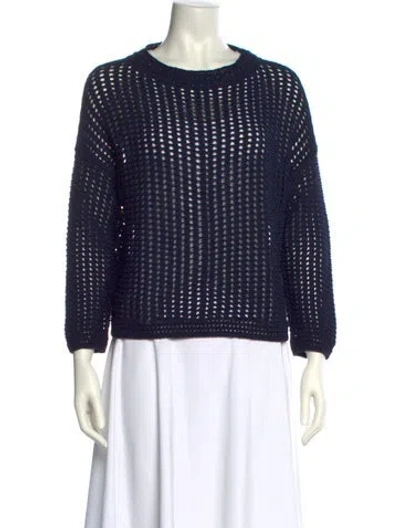 Pre-owned Vince Crew Neck Sweater In Blue