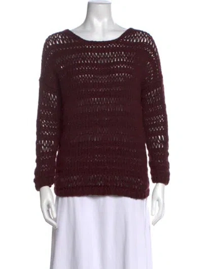 Pre-owned Vince Crew Neck Sweater In Burgundy