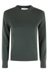 Vince Crew Neck Sweater In Soft Green Cashmere In Green