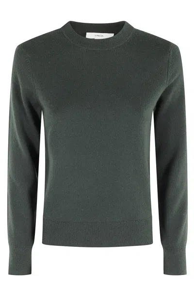 Vince Crew Neck Sweater In Soft Green Cashmere