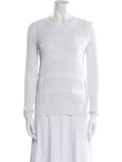 Pre-owned Vince Crew Neck Sweater In White