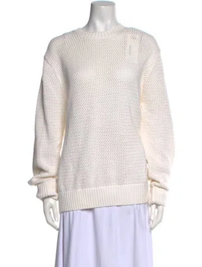 Pre-owned Vince Crew Neck Sweater In White